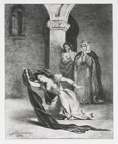 Hamlet: The Chant of Ophelia, 1834. Creator: Eugene Delacroix (French, 1798-1863)
