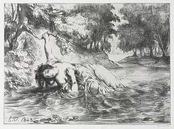 Hamlet: The Death of Ophelia, 1843. Creator: Eugene Delacroix (French, 1798-1863)