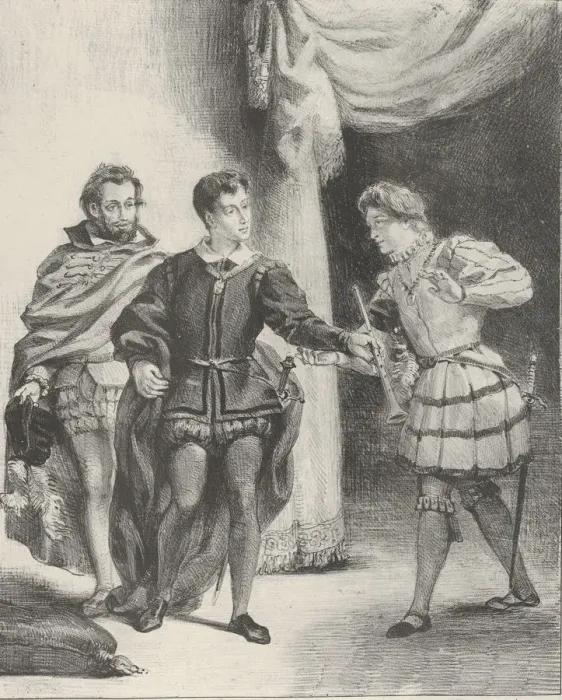 Framed Print : Hamlet and Guildenstern, 1834-43. 1834-43. Creator: Eugene Delacroix Framed Print : Hamlet and Guildenstern, 1834-43. 1834-43. Creator: Eugene Delacroix
