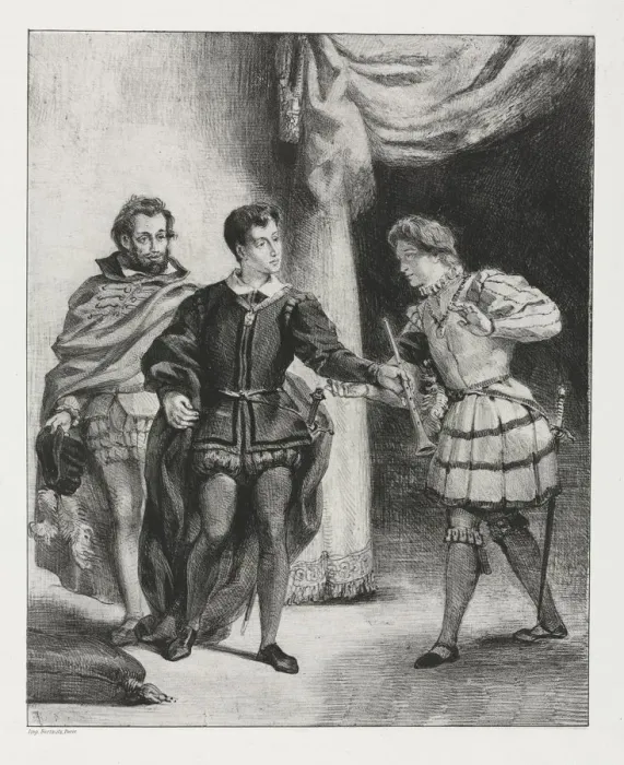 Framed Print : Hamlet: Hamlet and Guildenstern, 1834. Creator: Eugene Delacroix (French, 1798-1863) Framed Print : Hamlet: Hamlet and Guildenstern, 1834. Creator: Eugene Delacroix (French, 1798-1863)