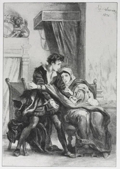 Framed Print : Hamlet: Hamlet and the Queen, 1834. Creator: Eugene Delacroix (French, 1798-1863) Framed Print : Hamlet: Hamlet and the Queen, 1834. Creator: Eugene Delacroix (French, 1798-1863)