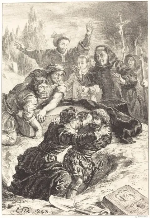Framed Print : Hamlet and Laertes in the Grave of Ophelia (Act V, Scene I), 1843 Framed Print : Hamlet and Laertes in the Grave of Ophelia (Act V, Scene I), 1843
