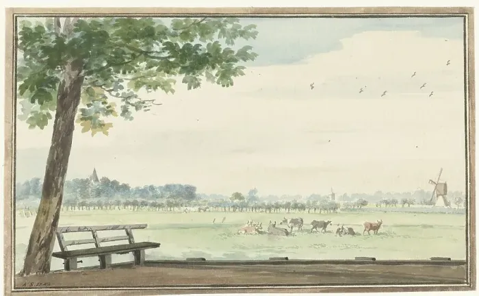 Framed Print : The Hamlet, De Lindt, in the Zwijndrechtse Waard near Meerdervoort, 1742. Creator: Aert Schouman Framed Print : The Hamlet, De Lindt, in the Zwijndrechtse Waard near Meerdervoort, 1742. Creator: Aert Schouman