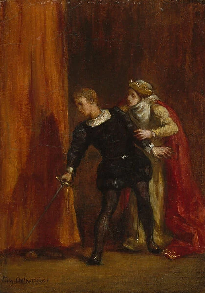 Hamlet and His Mother, 1849. Creator: Eugene Delacroix