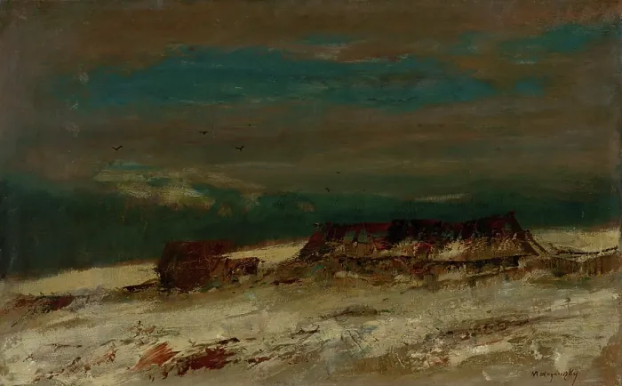 Framed Print : Hamlet in a Winter Landscape, 1890-1900. Creator: Ladislav Mednyanszky Framed Print : Hamlet in a Winter Landscape, 1890-1900. Creator: Ladislav Mednyanszky