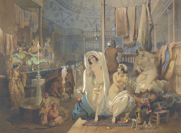 In the Hammam, 1854. Artist: Preziosi, Amedeo (1816-1882)