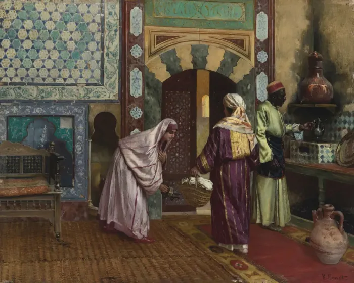 Framed Print : In the Hammam. Artist: Ernst, Rudolf (1854-1932) Framed Print : In the Hammam. Artist: Ernst, Rudolf (1854-1932)