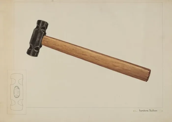 Framed Print : Hammer, c. 1937. Creator: Gordena Jackson Framed Print : Hammer, c. 1937. Creator: Gordena Jackson