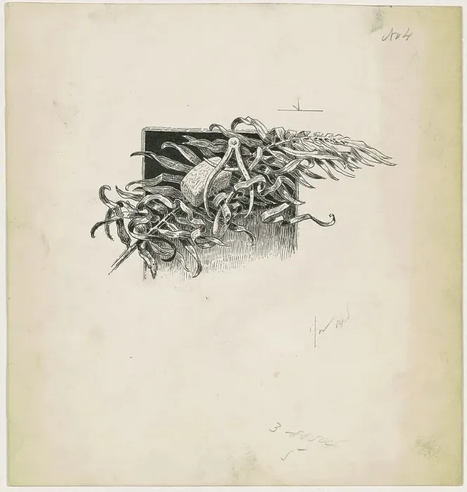 Framed Print : Hammer and Compass, 1890-1891. Creator: James Henry Moser Framed Print : Hammer and Compass, 1890-1891. Creator: James Henry Moser