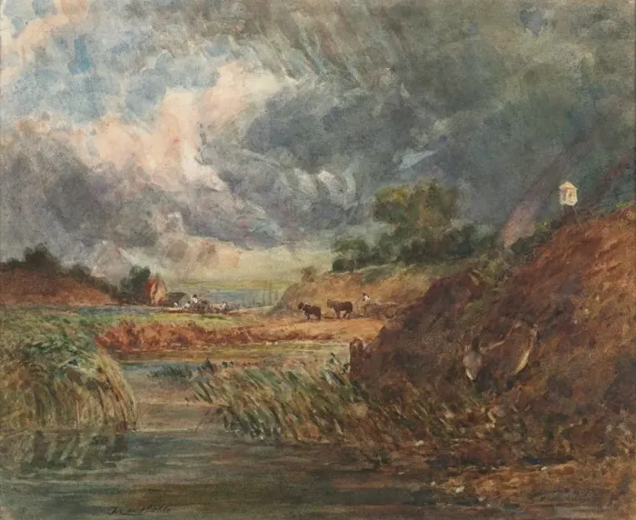 Framed Print : Hampstead Heath, 1800s. Creator: John Constable (British, 1776-1837), imitator of Framed Print : Hampstead Heath, 1800s. Creator: John Constable (British, 1776-1837), imitator of