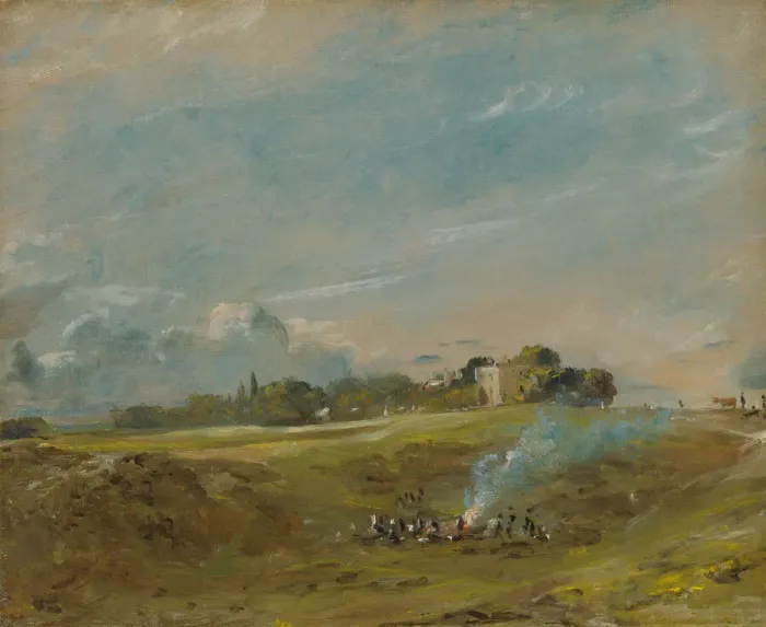 Framed Print : Hampstead Heath, with a Bonfire, ca. 1822. Creator: John Constable Framed Print : Hampstead Heath, with a Bonfire, ca. 1822. Creator: John Constable