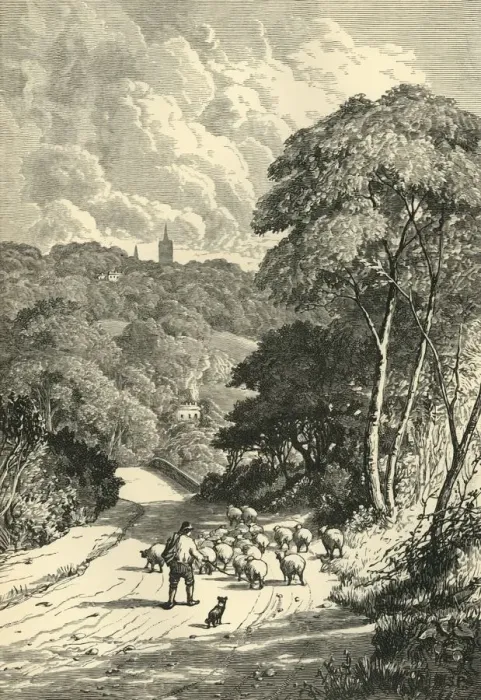 Framed Print : Hampstead, from the Kilburn Road, c1876. Creator: Unknown Framed Print : Hampstead, from the Kilburn Road, c1876. Creator: Unknown