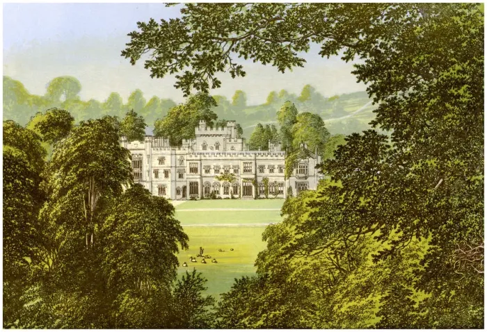 Framed Print : Hampton Court, Herefordshire, home of the Arkwright family, c1880 Framed Print : Hampton Court, Herefordshire, home of the Arkwright family, c1880