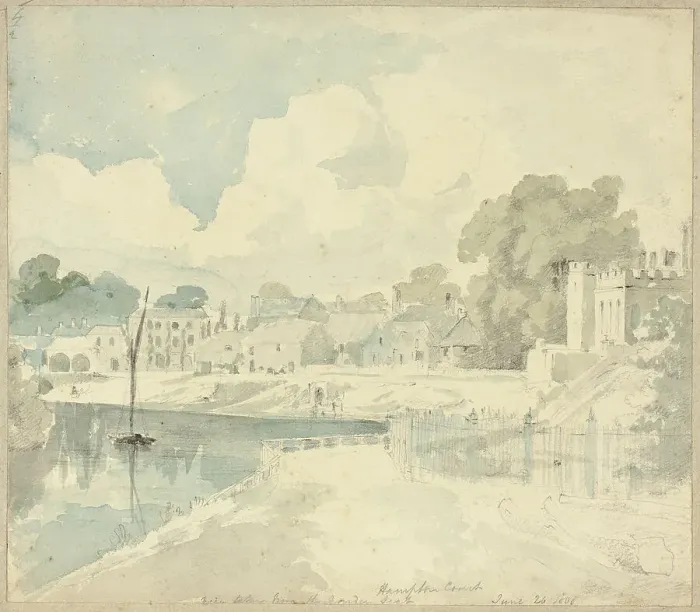 Framed Print : Hampton Court View taken from the Garden Seat, n.d. Creator: Henry Edridge Framed Print : Hampton Court View taken from the Garden Seat, n.d. Creator: Henry Edridge
