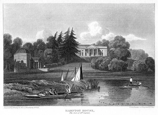 Hampton House, the seat of Mr Garrick, Hampton, Richmond upon Thames, London, 1815. Artist: William Radclyffe