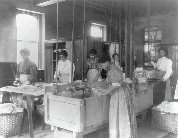 Hampton Institute, Va. 1899 - Classroom scenes - laundry shop, 1899 or 1900. Creator: Frances Benjamin Johnston