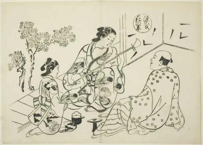 Framed Print : The Hana-no-en Chapter from The Tale of Genji'(Genji Hana-no-en) Framed Print : The Hana-no-en Chapter from The Tale of Genji'(Genji Hana-no-en)