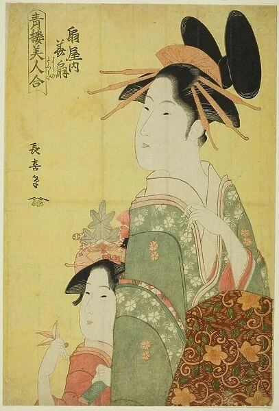 Hanaogi of the Ogiya, from the series 'Beauties of the Pleasure Quarters', c