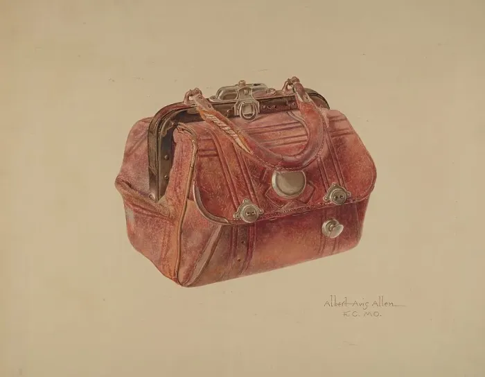 Framed Print : Hand Bag, 1935 / 1942. Creator: Albert Allen Framed Print : Hand Bag, 1935 / 1942. Creator: Albert Allen