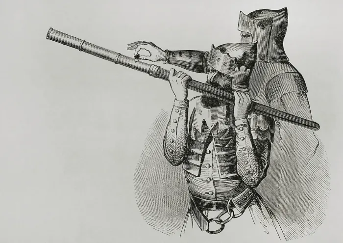 Framed Print : Hand cannon, 15th century, (1877). Creator: Unknown Framed Print : Hand cannon, 15th century, (1877). Creator: Unknown