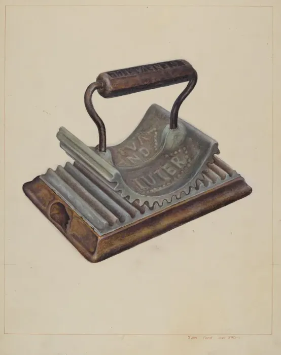 Framed Print : Hand Fluting Iron, c. 1938. Creator: Samuel W. Ford Framed Print : Hand Fluting Iron, c. 1938. Creator: Samuel W. Ford
