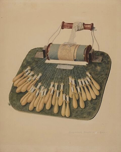 Hand Lace Loom, 1940. Creator: Alexander Anderson