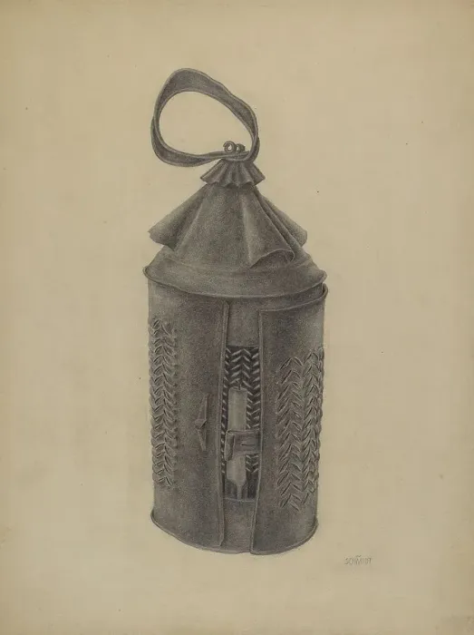 Framed Print : Hand Lantern, 1935 / 1942. Creator: William Schmidt Framed Print : Hand Lantern, 1935 / 1942. Creator: William Schmidt