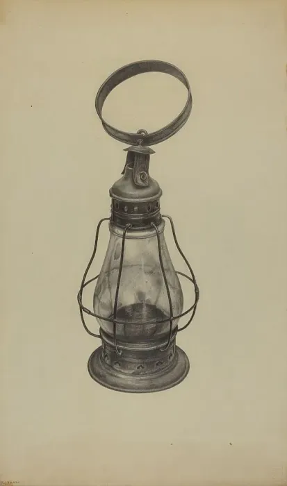 Framed Print : Hand Lantern, c. 1938. Creator: Florence Strom Framed Print : Hand Lantern, c. 1938. Creator: Florence Strom
