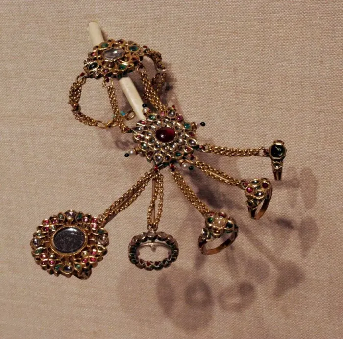 Framed Print : Hand Ornament (Hathphul) and Thumb Ring (Arsi), 19th century. Creator: Unknown
