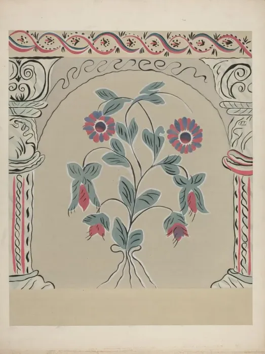 Framed Print : Hand Painted Wall, c. 1939. Creator: Martin Partyka Framed Print : Hand Painted Wall, c. 1939. Creator: Martin Partyka