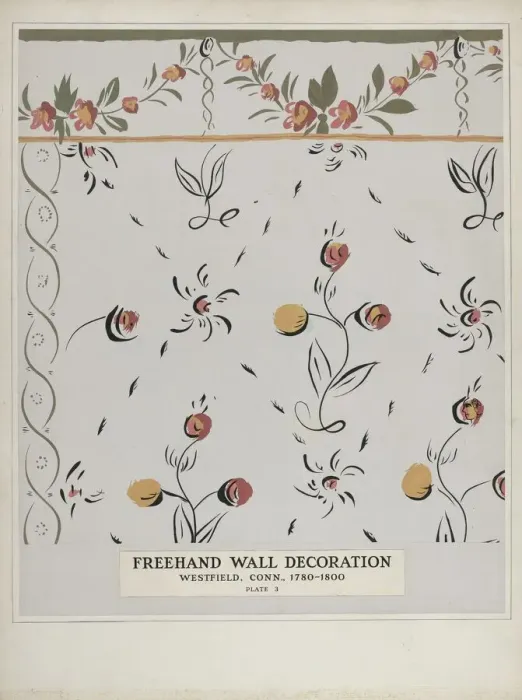 Framed Print : Hand Painted Wall (Detail), c. 1938. Creator: Martin Partyka Framed Print : Hand Painted Wall (Detail), c. 1938. Creator: Martin Partyka