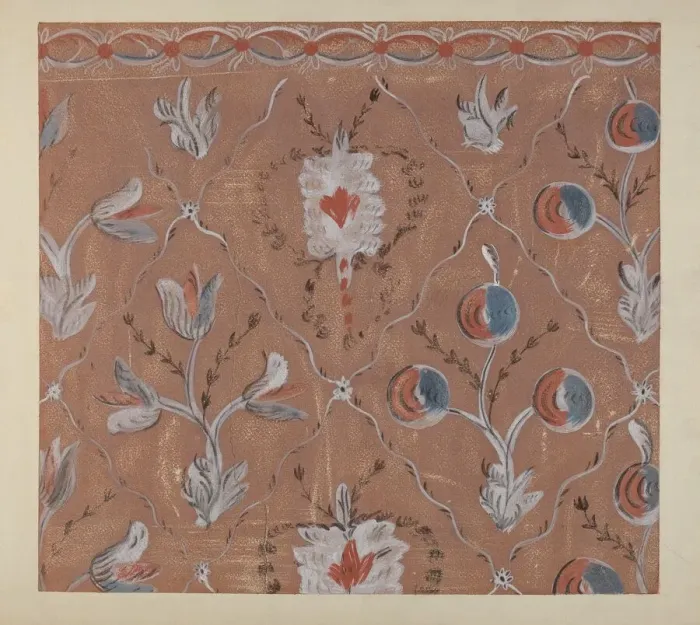 Framed Print : Hand Painted Wall (Detail), c. 1939. Creator: Martin Partyka Framed Print : Hand Painted Wall (Detail), c. 1939. Creator: Martin Partyka