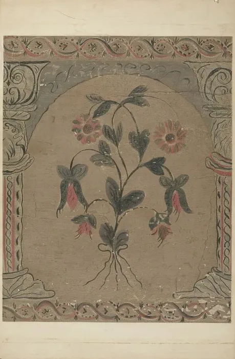 Framed Print : Hand Painted Wall (Detail), c. 1939. Creator: Martin Partyka Framed Print : Hand Painted Wall (Detail), c. 1939. Creator: Martin Partyka
