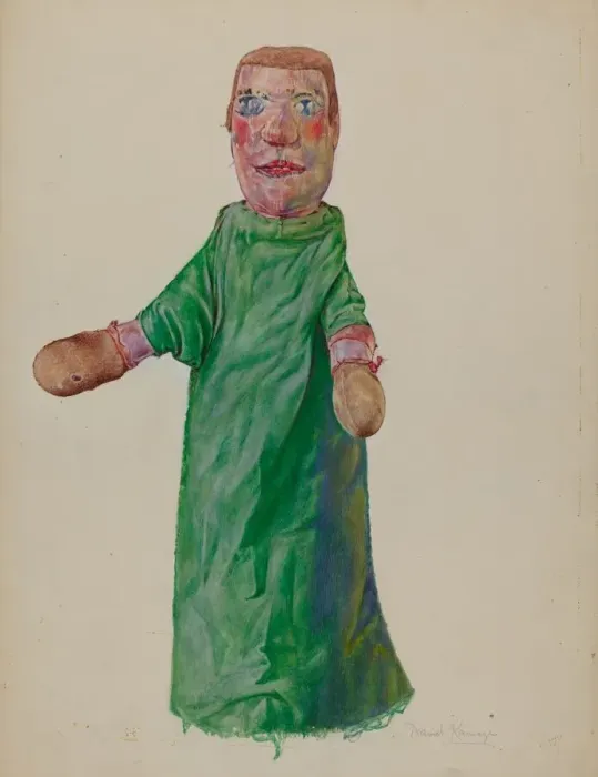 Framed Print : Hand Puppet Boxer, c. 1936. Creator: David Ramage Framed Print : Hand Puppet Boxer, c. 1936. Creator: David Ramage