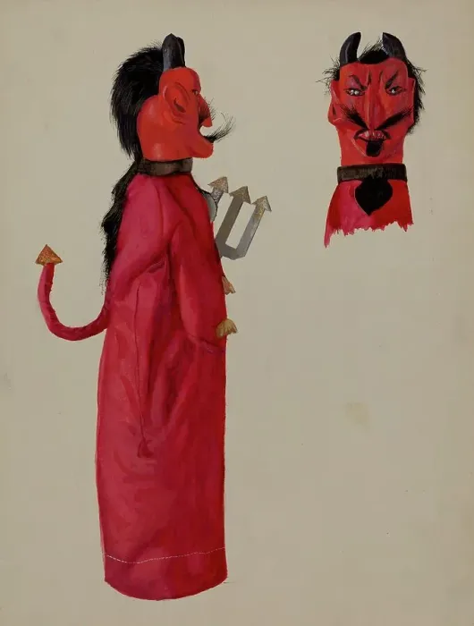 Framed Print : Hand Puppet - Devil, c. 1936. Creator: Joseph Shapiro Framed Print : Hand Puppet - Devil, c. 1936. Creator: Joseph Shapiro