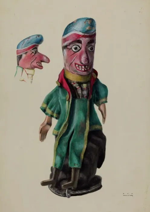 Framed Print : Hand Puppet Punch, c. 1936. Creator: William Kerby Framed Print : Hand Puppet Punch, c. 1936. Creator: William Kerby
