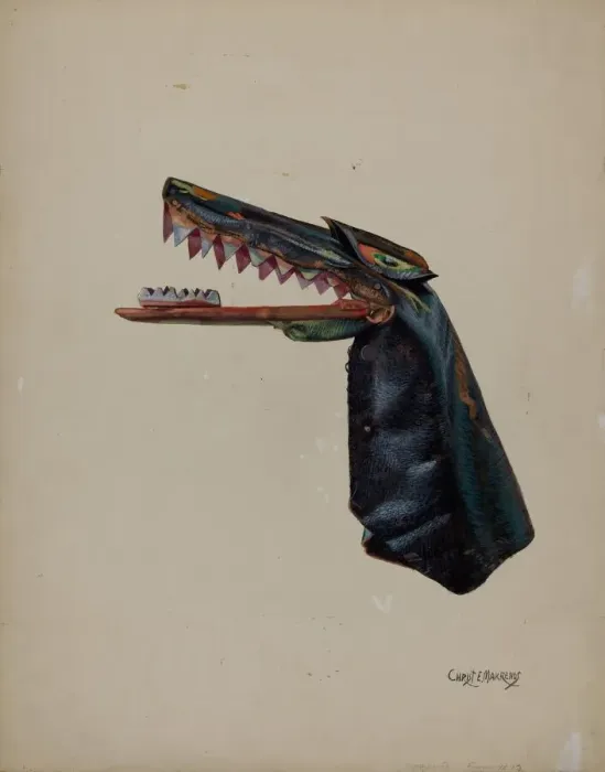 Framed Print : Hand Puppet - Snapdragon, c. 1936. Creator: Chris Makrenos Framed Print : Hand Puppet - Snapdragon, c. 1936. Creator: Chris Makrenos