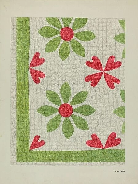 Hand Made Quilt, c. 1938. Creator: Florence Hastings