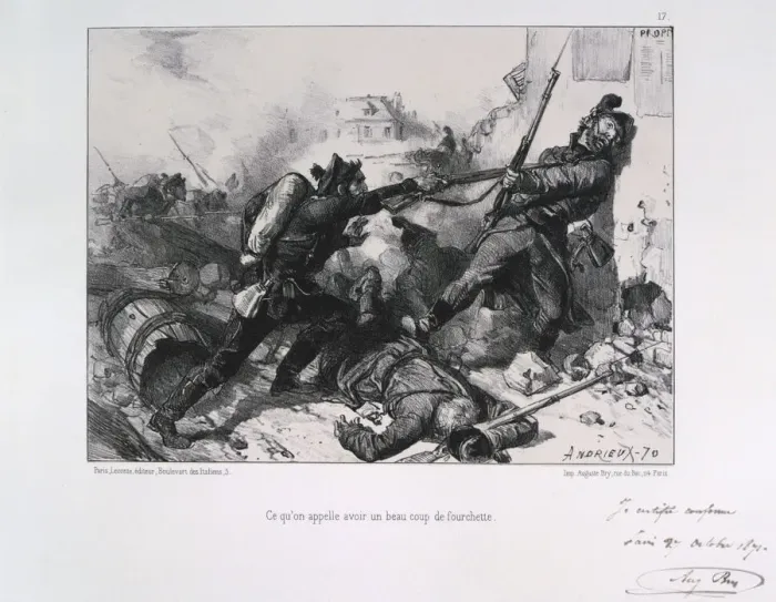 Framed Print : Hand-to-hand fighting, Siege of Paris, Franco-Prussian War, 1870 (1871). Artist: Auguste Bry Framed Print : Hand-to-hand fighting, Siege of Paris, Franco-Prussian War, 1870 (1871). Artist: Auguste Bry