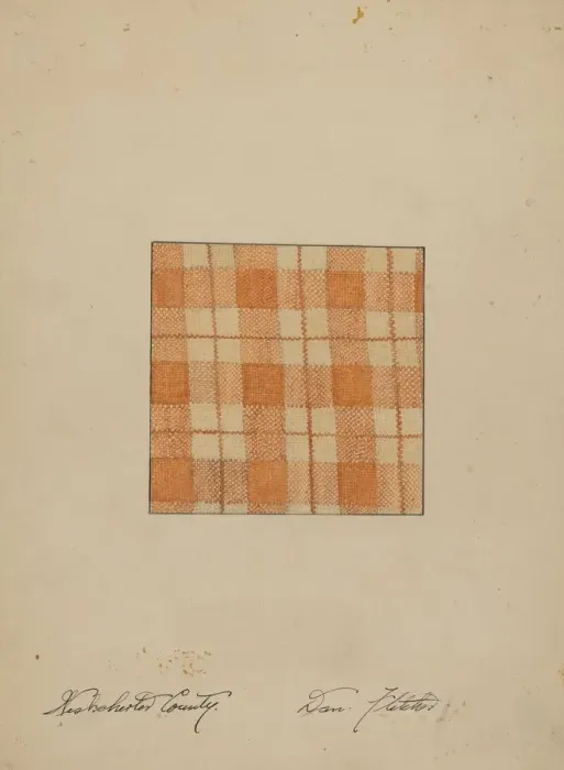 Framed Print : Hand Woven Linen, c. 1937. Creator: Daniel Fletcher Framed Print : Hand Woven Linen, c. 1937. Creator: Daniel Fletcher