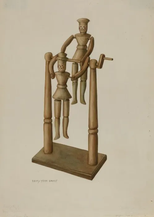 Framed Print : Handcarved Toy, c. 1939. Creator: Betty Jean Davis Framed Print : Handcarved Toy, c. 1939. Creator: Betty Jean Davis