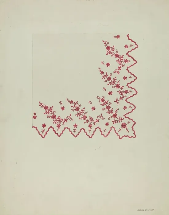 Framed Print : Handkerchief, c. 1937. Creator: Edith Towner Framed Print : Handkerchief, c. 1937. Creator: Edith Towner