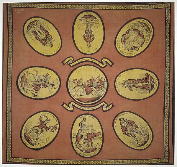 Handkerchief commemorating several events in the mayoralty of Alderman Sir John Key, 1831