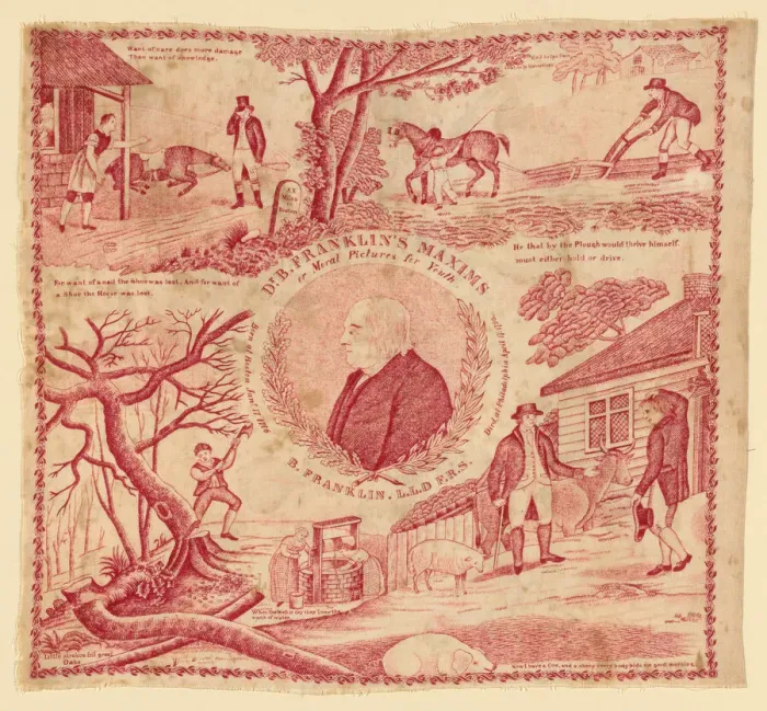 Framed Print : Handkerchief, England, c. 1795. Creator: Unknown Framed Print : Handkerchief, England, c. 1795. Creator: Unknown
