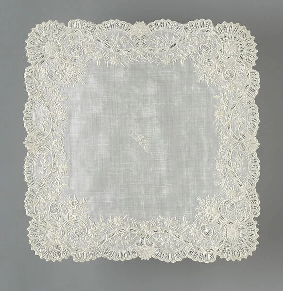 Handkerchief, France, 19th century. Creator: Unknown
