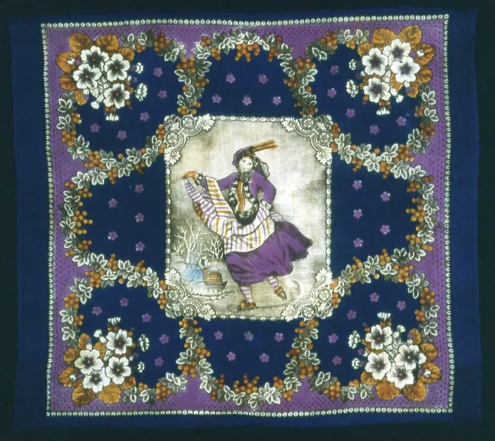 Framed Print : Handkerchief, United States, 1875 / 1900. Creator: Unknown Framed Print : Handkerchief, United States, 1875 / 1900. Creator: Unknown