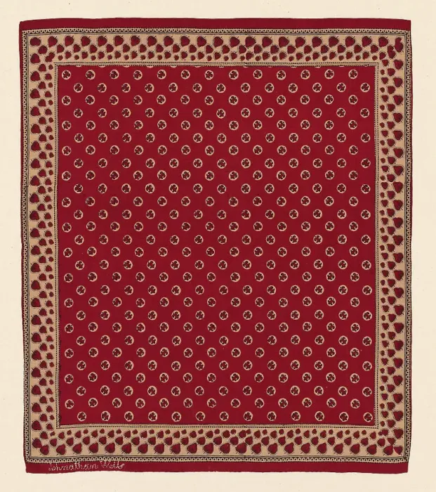 Framed Print : Handkerchief, United States, c. 1800. Creator: Unknown Framed Print : Handkerchief, United States, c. 1800. Creator: Unknown