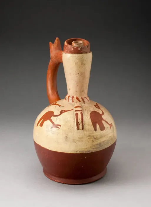 Framed Print : Handle Spout Jug with Fineline Bird Motifs, 100 B. C. / A. D. 500. Creator: Unknown Framed Print : Handle Spout Jug with Fineline Bird Motifs, 100 B. C. / A. D. 500. Creator: Unknown