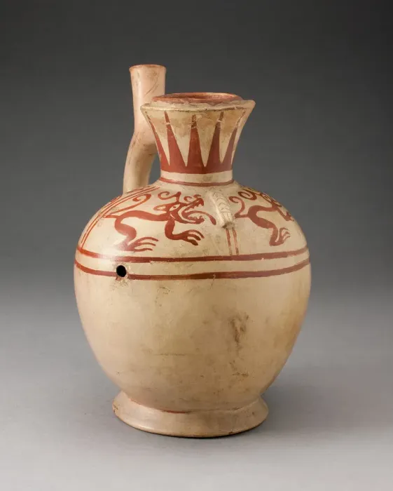 Framed Print : Handle Spout Jug with Quadruped Motifs, 100 B. C. / A. D. 500. Creator: Unknown Framed Print : Handle Spout Jug with Quadruped Motifs, 100 B. C. / A. D. 500. Creator: Unknown