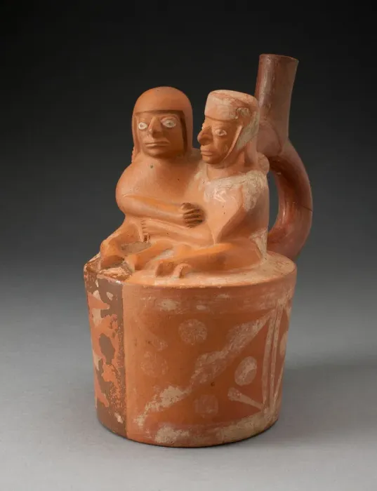 Framed Print : Handle Spout Vessel Depicting a Couple in an Erotic Embrace, 100 B. C. / A. D. 500 Framed Print : Handle Spout Vessel Depicting a Couple in an Erotic Embrace, 100 B. C. / A. D. 500